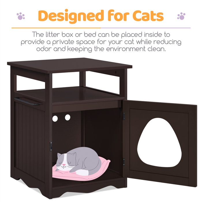 Archie & Oscar™ Hartlyn Cat Litter Box Enclosure Lockable Wooden Pet